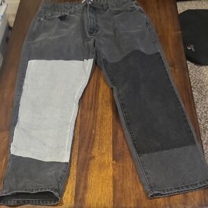 Princess Polly Womens Two-Tone Gray Patchwork Jeans